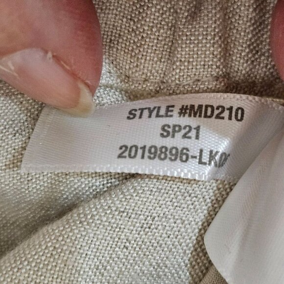 Madewell Linen Blend Pleated Tapered Pants Small Beige Elastic Waist - Picture 6 of 10